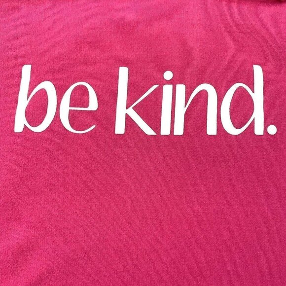 Gildan Hooded Sweatshirt Womens size Medium be kind Pullover Hoodie Bright Pink - Picture 4 of 9